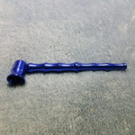 Small Long Blue Bamboo Smoking Pipe Tobacco Herb Portable Metal Travel Size