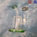 Small Premium Emerald Green Water Pipe Tobacco Smoking Herb Glass Travel Size