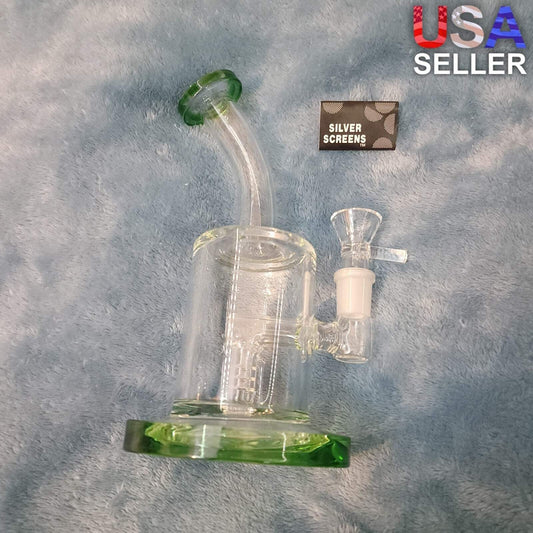 Small Premium Emerald Green Water Pipe Tobacco Smoking Herb Glass Travel Size