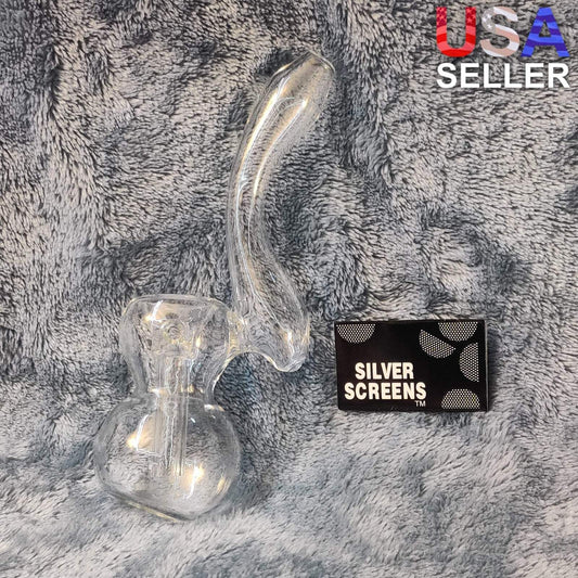 Small Elegant Crystal Clear Water Pipe Tobacco Smoking Herb Glass Travel Size