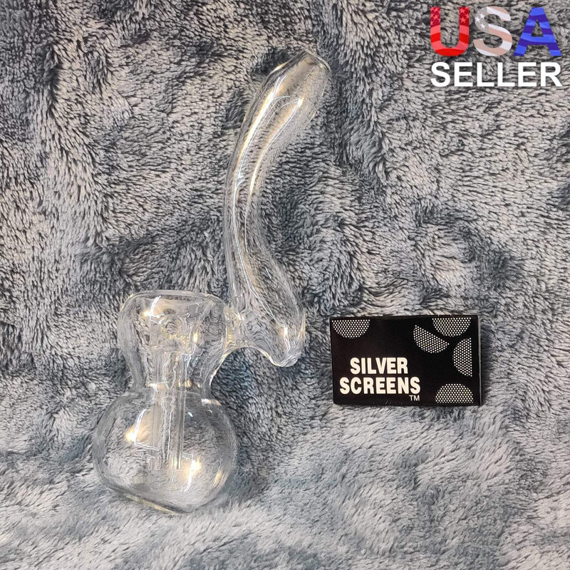 Small Elegant Crystal Clear Water Pipe Tobacco Smoking Herb Glass Travel Size