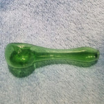 Small Emerald Green Smoking Pipe Tobacco Herb Portable Glass Spoon Pocket Size