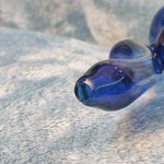 Small Elegant Sapphire Blue Water Pipe Tobacco Smoking Herb Glass Travel Size