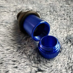 Small Flared Blue Bullet Smoking Pipe Tobacco Herb Portable Metal Travel Size