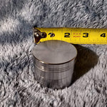 50mm Small Silver 4 Piece Tobacco Herb Grinder Portable Metal Travel Size