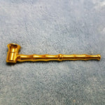 Small Long Gold Bamboo Smoking Pipe Tobacco Herb Portable Metal Travel Size