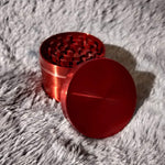 50mm Small Red 4 Piece Tobacco Herb Grinder Portable Metal Travel Size