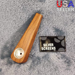 Small Oak Wood Wedge Smoking Pipe Tobacco Herb Portable Wooden Travel Size