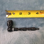 Small Black Deluxe Smoking Pipe Tobacco Herb Portable Metal Glass Travel Size
