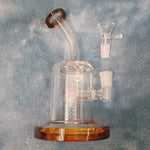 Small Premium Amber Red Water Pipe Tobacco Smoking Herb Glass Travel Size