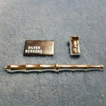 Small Long Silver Bamboo Smoking Pipe Tobacco Herb Portable Metal Travel Size