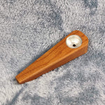 Small Oak Wood Wedge Smoking Pipe Tobacco Herb Portable Wooden Travel Size