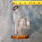 Small Premium Amber Red Water Pipe Tobacco Smoking Herb Glass Travel Size
