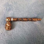 Small Bronze Deluxe Smoking Pipe Tobacco Herb Portable Metal Glass Travel Size