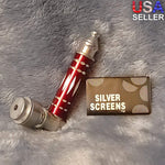 Small Red Luxury Metal Smoking Pipe Tobacco Herb Silver Portable Pocket Size