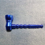 NEW Small Blue Bamboo Smoking Pipe Tobacco Herb Portable Metal Pocket Size