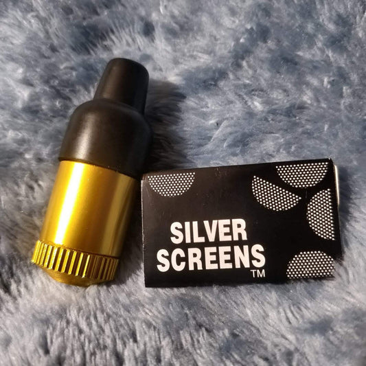 NEW Small Gold Bullet Smoking Pipe Tobacco Herb Portable Metal Pocket Size