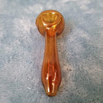 Small Amber Red Smoking Pipe Tobacco Herb Portable Glass Spoon Pocket Size