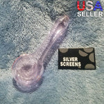 Small Rosey Pink Smoking Pipe Tobacco Herb Portable Glass Spoon Pocket Size
