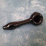 Small Obsidian Black Smoking Pipe Tobacco Herb Portable Glass Spoon Pocket Size
