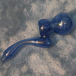 Small Elegant Ice Blue Water Pipe Tobacco Smoking Glass Travel Size