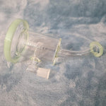 Small Premium Olive Green Water Pipe Tobacco Smoking Herb Glass Travel Size