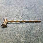 Small Long Silver Bamboo Smoking Pipe Tobacco Herb Portable Metal Travel Size