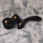 Small Elegant Obsidian Black Water Pipe Tobacco Smoking Herb Glass Travel Size