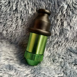 Small Flared Green Bullet Smoking Pipe Tobacco Herb Portable Metal Travel Size