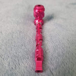Small Pink Deluxe Smoking Pipe Tobacco Herb Portable Metal Glass Travel Size