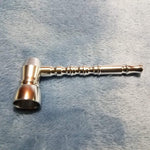 NEW Small Silver Bamboo Smoking Pipe Tobacco Herb Portable Metal Pocket Size