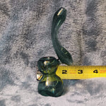 Small Elegant Misty Green Water Pipe Tobacco Smoking Herb Glass Travel Size