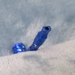 Small Blue Deluxe Smoking Pipe Tobacco Herb Portable Metal Glass Travel Size