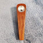Small Oak Wood Wedge Smoking Pipe Tobacco Herb Portable Wooden Travel Size