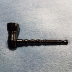 NEW Small Black Bamboo Smoking Pipe Tobacco Herb Portable Metal Pocket Size