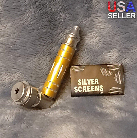 Small Gold Luxury Metal Smoking Pipe Tobacco Herb Silver Portable Pocket Size