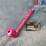Small Pink Deluxe Smoking Pipe Tobacco Herb Portable Metal Glass Travel Size