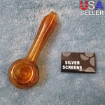 Small Amber Red Smoking Pipe Tobacco Herb Portable Glass Spoon Pocket Size