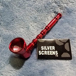 NEW Small Red Bamboo Smoking Pipe Tobacco Herb Portable Metal Pocket Size