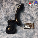 Small Elegant Obsidian Black Water Pipe Tobacco Smoking Herb Glass Travel Size