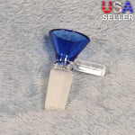 14mm Male Sapphire Blue Glass Bowl Replacement Tobacco Herb Water Pipe Piece