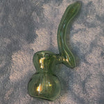 Small Elegant Emerald Green Water Pipe Tobacco Smoking Herb Glass Travel Size