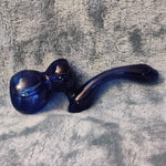Small Elegant Sapphire Blue Water Pipe Tobacco Smoking Herb Glass Travel Size