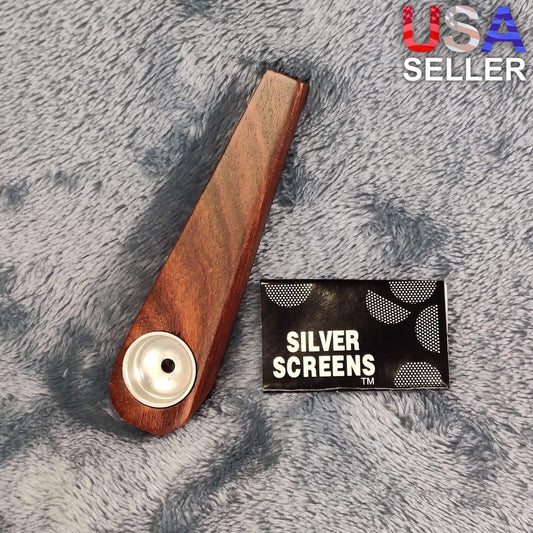 Small Red Wood Wedge Smoking Pipe Tobacco Herb Portable Wooden Travel Size