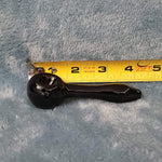 Small Obsidian Black Smoking Pipe Tobacco Herb Portable Glass Spoon Pocket Size