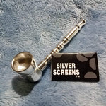 NEW Small Silver Bamboo Smoking Pipe Tobacco Herb Portable Metal Pocket Size