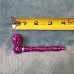 Small Purple Deluxe Smoking Pipe Tobacco Herb Portable Metal Glass Travel Size