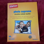 Staples Photo Supreme 50 Sheets Double sided Matte 8.5" X 11" #564121 inkjet NEW