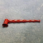 Small Long Red Bamboo Smoking Pipe Tobacco Herb Portable Metal Travel Size