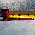 NEW Small Red Bamboo Smoking Pipe Tobacco Herb Portable Metal Pocket Size